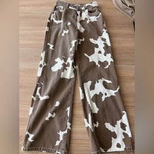 12th Tribe cow print jeans - Size Small (26-27)